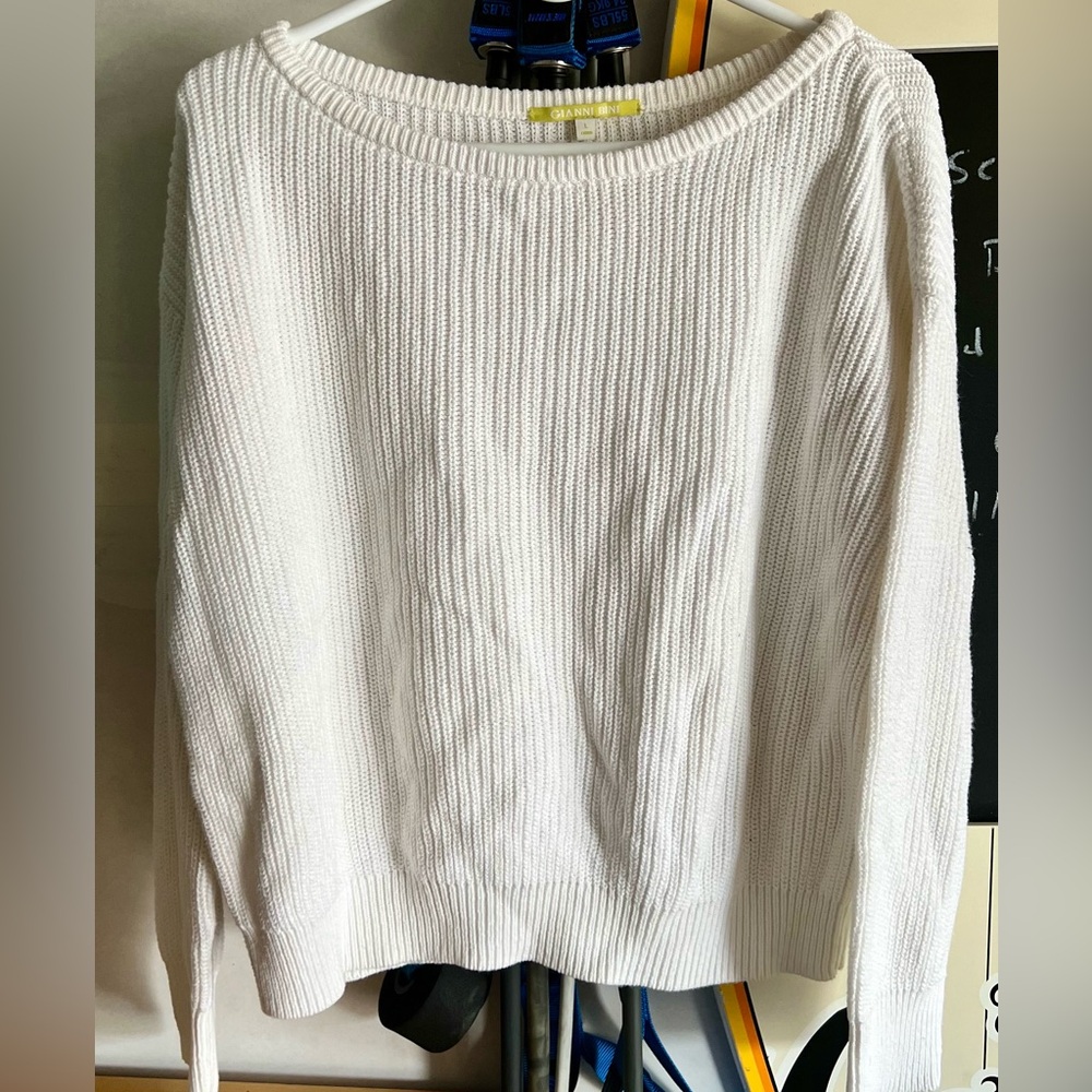 White Ribbed Sweater